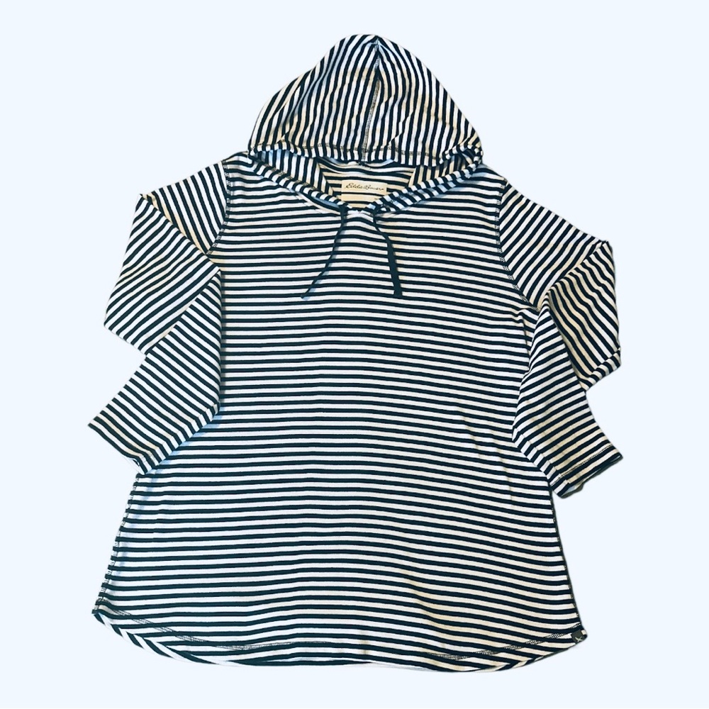 Like New Eddie Bauer Black+White Stripe Athleisure Pullover Hoodie - Size 2X